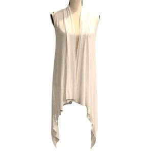 YOUNG FABULOUS & BROKE WHITE OPEN WATERFALL VEST SIZE S
